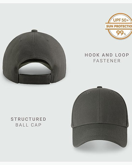 2-Pack Classic Structured Baseball Cap Adjustable Snapback Multipack Ball Caps for Custom Embroidery Running Workouts Outdoor