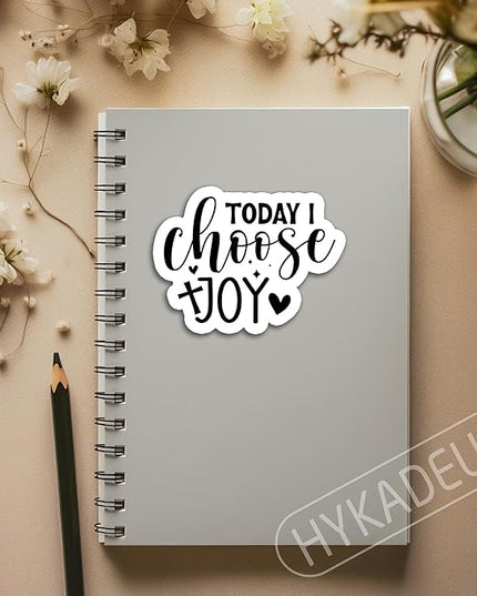 (3Pcs) Today I Choose Joy Sticker Decals Positive Inspirational Motivational Sticker Uplifting Christian Faith Verse Stickers, Waterproof Vinyl Decal for Book Laptop Tumbler Water Bottle, 3" x 2.9"
