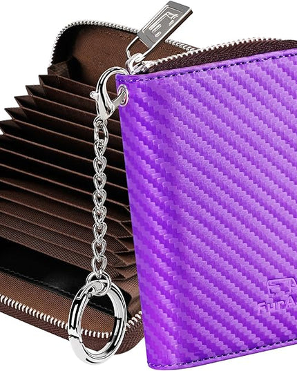 FurArt Zipper Wallet Women, RFID Blocking Credit Card Wallet, Business Card Holder, Compact Size KeyChain Wallet