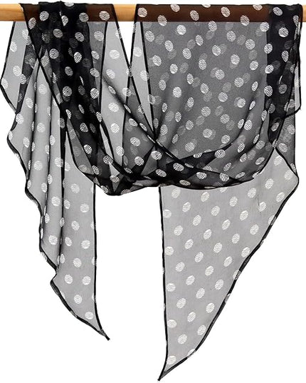 JERLA Women 100% Mulberry silk Scarf Long Large Lightweight Scarves Fashion Women Soft polka dot Print Neckerchief