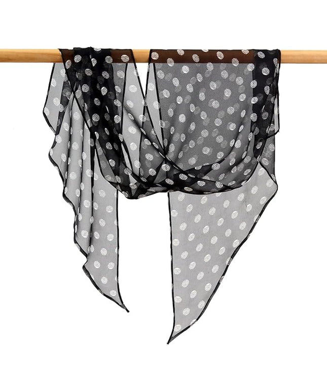 JERLA Women 100% Mulberry silk Scarf Long Large Lightweight Scarves Fashion Women Soft polka dot Print Neckerchief