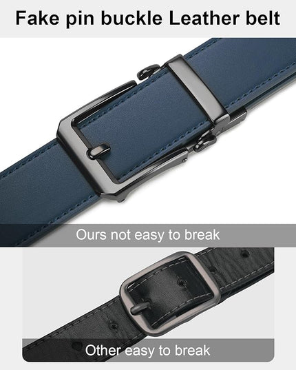 JUKMO 1.5" (38mm) Leather Ratchet Belt for Men in Gift Box