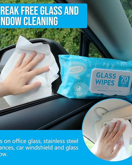 Air Jungles Car Interior Cleaning Wipes Set 210 Count, XL 8" x 10" Wipe for Car Leather Seat, Windshield Window Mirror Cleaning, Steering Wheel & Vinyl Cleaning, Multi-Purpose Wipes
