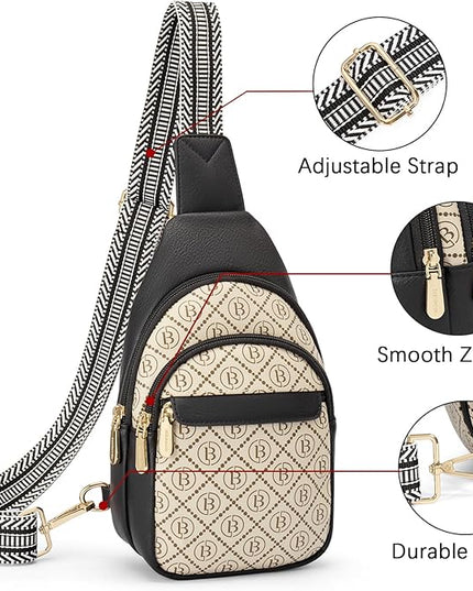 BOSTANTEN Small Sling Bag for Women Leather Crossbody Bags Fanny Pack Chest Bag for Travel