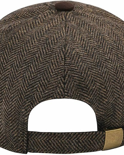 BOTVELA Wool Baseball Cap for Men Adjustable Unstructured Tweed Hat