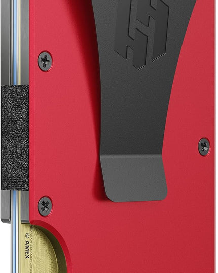 Hayvenhurst Wallet For Men - Reinvented Design Men's Wallet - Slim, Minimalistic & Seamless Card Case, Blocks RFID Scanners, Holds 12 Cards (Crimson)