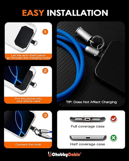 chubbycable Crossbody Strap for iPhone 17 Series 240W USB-C Phone Lanyard Charging Cable with Anti-Theft Lock, Wrist/Neck Strap Fast Charge & Data Transfer,Green,0.98FT