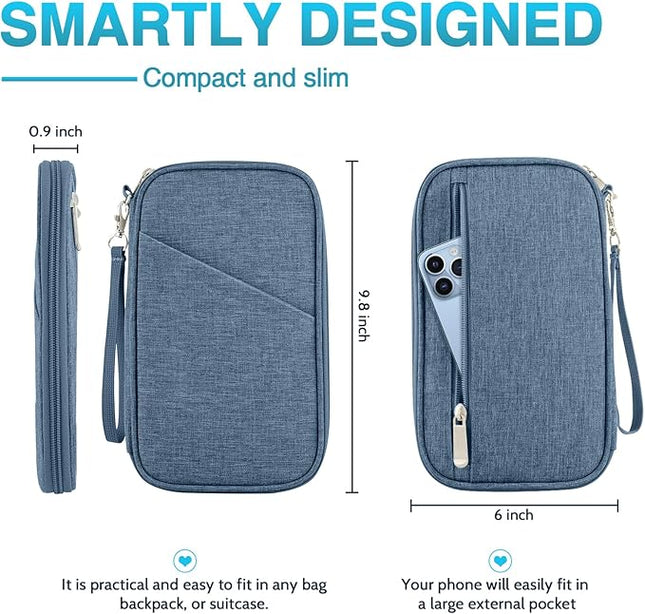 Passport Holder Family, Women Rfid Blocking Passport Wallet, Travel Essentials Premium Wallets, Waterproof Passport Holders Bag for Men Traveling, Travel Document Organizer Credit Cards Case