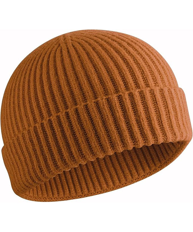 50% Wool Warm Cuffed Swag Knit Short Fisherman Beanie for Men Women Winter Hats Trawler Skull Cap