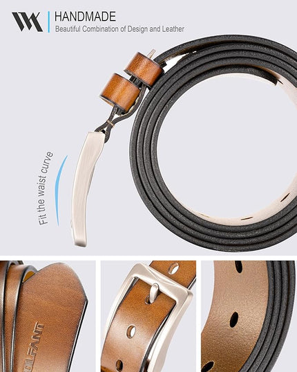 WOLFANT 1.5" Full Grain Leather Belt for Men in Gift Box,100% Italian Real Solid Leather