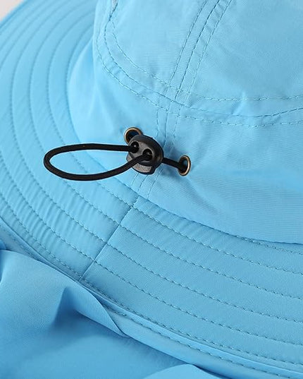 Home Prefer UPF 50+ Mens Wide Brim Fishing Hat with Neck Flap Sun Hat for Men Women Sun Protection Cap
