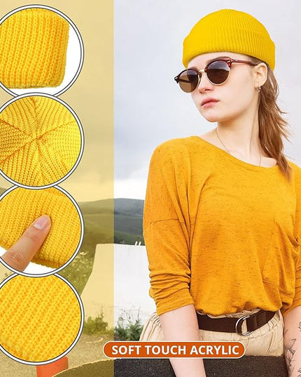 SATINIOR Trawler Beanie Watch Hat Roll-up Edge Skullcap Fisherman Beanie for Women Men