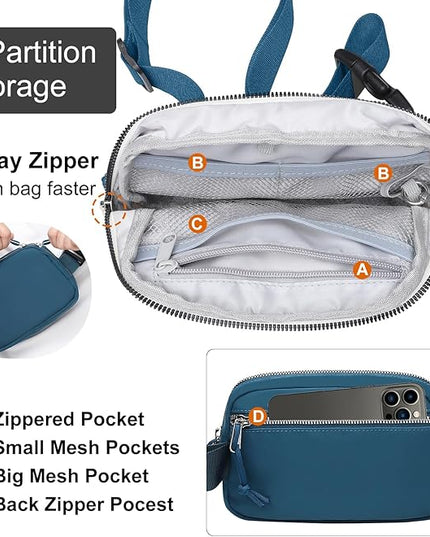 Mini Belt Bag for Women, RFID Small Fanny Pack, Womens Fashion Waist Packs with Extender Strap, Crossbody Bum Bags