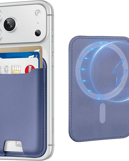 TopMade for Magsafe Wallet, Strongest Magnetic Card Holder for iPhone 17, iPhone 16/15/14/13/12 Series, Leather Magnetic Phone Wallet with Powerful Magnet, Card RFID Blocking, Fit 4 Cards, Purple