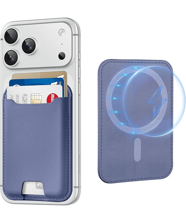 TopMade for Magsafe Wallet, Strongest Magnetic Card Holder for iPhone 17, iPhone 16/15/14/13/12 Series, Leather Magnetic Phone Wallet with Powerful Magnet, Card RFID Blocking, Fit 4 Cards, Purple