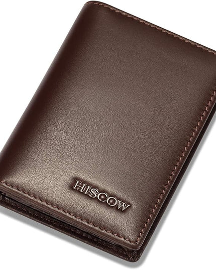 Leather Business Card Case Holder for Men & Women, Italian Calfskin