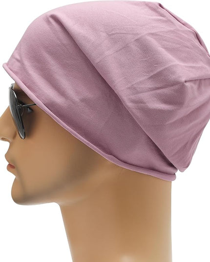 ZLYC Cotton Thin Slouchy Beanie Hat for Men Women Fashion Soft Stretch Knit Skull Cap