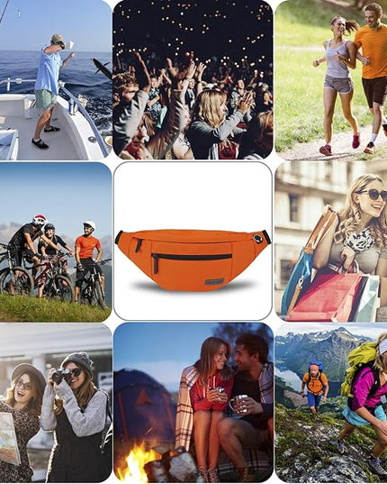 MAXTOP Large Crossbody Fanny Pack with 4-Zipper Pockets,Gifts for Enjoy Sports Festival Workout Traveling Running Casual Hands-Free Wallets Waist Pack Phone Bag Carrying All Phones