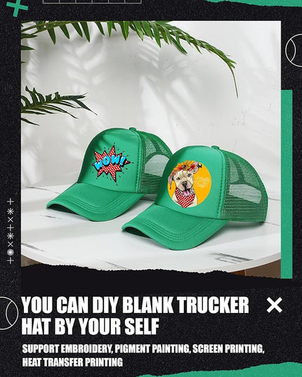 10 Pcs Sublimation Blank Trucker Hats Bulk Mesh Baseball Cap Polyester Mesh Trucker Hat for Men and Women