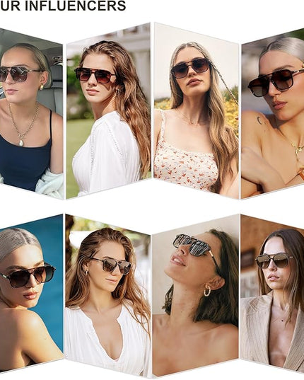 SOJOS Retro Aviator Sunglasses for Women Men,Trendy Rectangle Womens Mens Shades Sun Glasses SJ2202