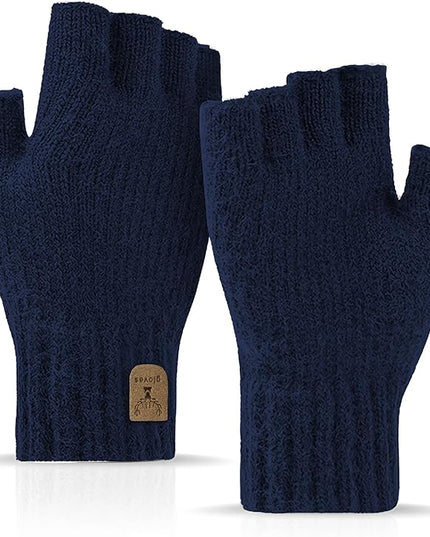 Fingerless Gloves Half Finger Winter Warm Knitted Gloves Working Running Biking Driving for Men and Women