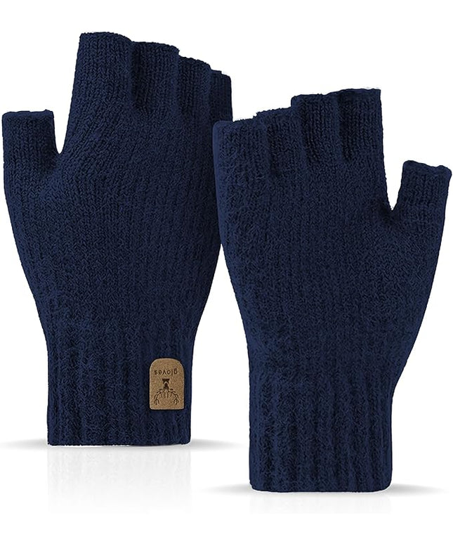 Fingerless Gloves Half Finger Winter Warm Knitted Gloves Working Running Biking Driving for Men and Women