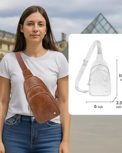 Anti Theft Crossbody Bags for Women Leather Sling Bag Cross Body Travel Purse Chest Bags Fanny Pack Gift Teen Girl
