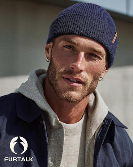 FURTALK Fisherman Beanie for Men Women 2 Styles Cuffless or Cuffed Knitted Unisex Winter Hat Outdoor All-Day Warmth