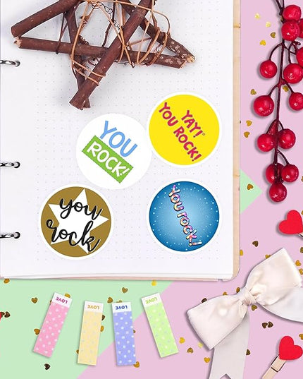 BulbaCraft You Rock Stickers - You Rock Party Supplies & Decorations, Great Job Waterproof Vinyl Decals, Motivational Stickers, Gifts for Women & Men