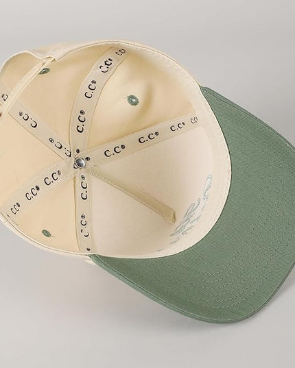 MIRMARU Two-Tone Vintage Canvas Trucker Hats for Men & Women, Adjustable Size Baseball Caps with Trendy Embroidered Design
