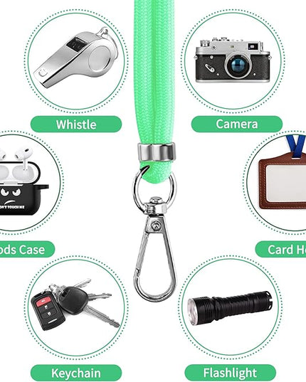 CACOE Phone Lanyard 2 Pcs-1 Pcs Adjustable Neck Strap, 1 Pcs Wrist Strap, 2 Pads, Universal Crossbody Multifuctional Cell Phone Lanyards Compatible with Most Smartphones(Light Green)