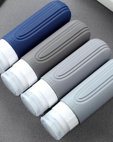 Travel Bottles for Toiletries, Tsa Approved 3oz Travel Size Containers BPA Free Leak Proof Refillable Liquid Silicone Squeezable Travel Accessories for Shampoo Conditioner Lotion (4 Pack)…