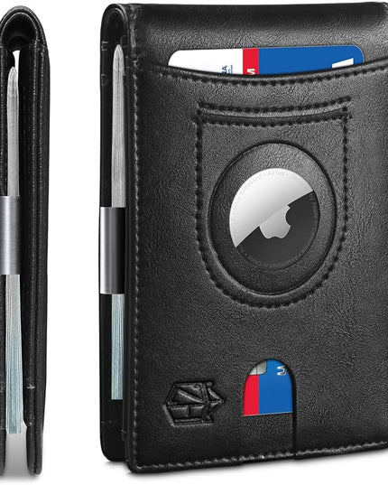Zitahli Men's Wallets Airtag Holder Slim Rfid Leather with Gift Box