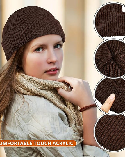 SATINIOR Trawler Beanie Watch Hat Roll-up Edge Skullcap Fisherman Beanie for Women Men