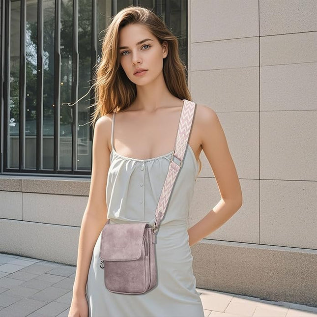 APHISON Small Crossbody Bags for Women Trendy, Leather Phone Wallet Purses Handbags Card Slots with Adjustable Guitar Strap