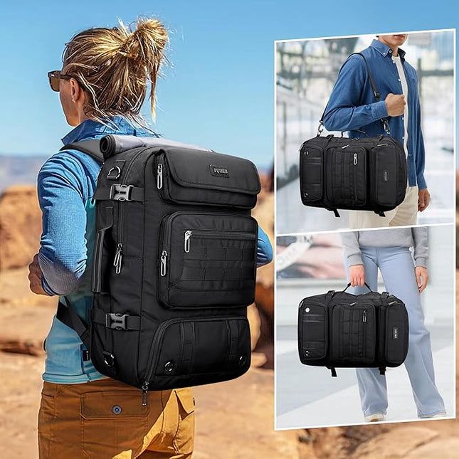PIJUSHI Travel Backpack for Women Carry on Luggage Backpack Airline Approved Duffle Bag Rucksack with Shoe Compartment(PE048 Black)