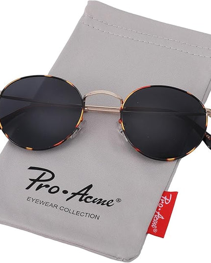 Pro Acme Small Round Metal Polarized Sunglasses for Women Retro Designer Style