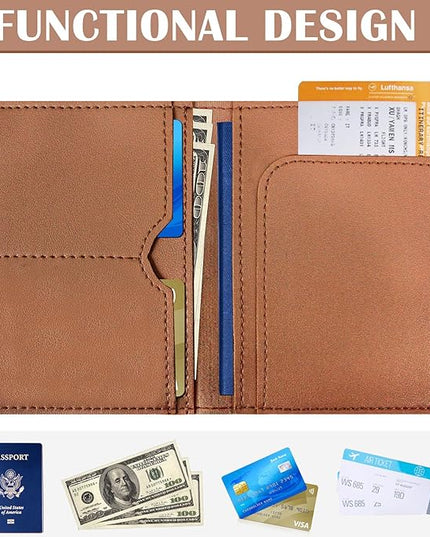 COSHAYSOO Brown Initial Passport Cover Holder and Luggage Tag Set TSA Approved with Chenille Letter Patch ABC for Women Teenage Girls, Travel Essentials Must Have Stuff Bag Suitcase Identifier (Y)