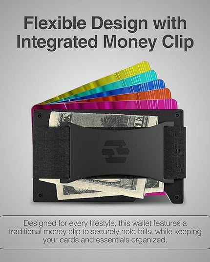 Hayvenhurst Wallet For Men - Reinvented Design Men's Wallet - Slim, Minimalistic & Seamless, Blocks RFID Scanners with a Cash Strap (Black)