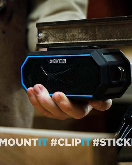 Altec Lansing Magnetic Bluetooth Speaker HYDRAJOLT 2.0, Waterproof IP67, 12W Output Power, 16H Battery, Multicolor LED, 100ft Wireless Range, Voice Assistant, USB-C Quick Charge