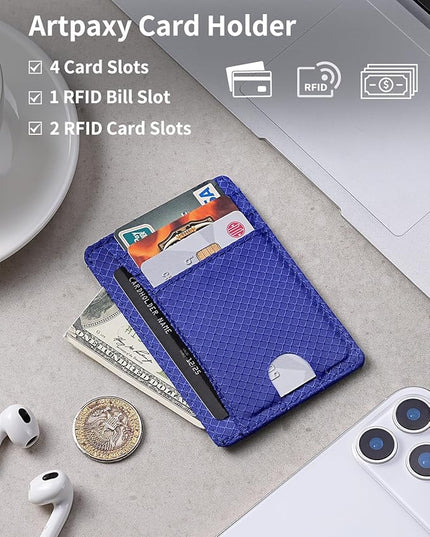 Artpaxy Slim Wallet for Men & Women, Minimalist Front Pocket Card Holder for Travel, RFID Blocking, Water Resistant Nylon Wallet for ID & Cash & Credit Card
