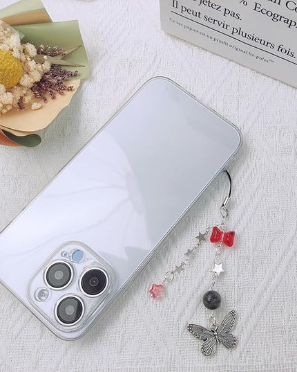 1-4PCS Cute Phone Charms Aesthetic Y2K Cell Phone Charms Strap Strawberry Butterfly Star PhoneCharm Y2K Accessories for Bag Keychain Airpods Camera Pendants Decor