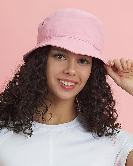 The Hat Depot Bucket Hat - Unisex 100% Cotton & Denim UPF 50 Packable Summer Travel Beach Sun Hat