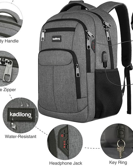 School Backpacks for Men Teen Boys,Laptop Backpack College Bookbag Computer Bag for Work Business Middle High School with USB Port Fits 15.6 Inch Laptop