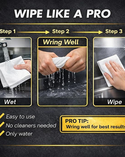 Microfiber Magic Streak Free Cleaning Cloth 6 Pack Clean Any Surface With Just Water Eco Friendly Environmentally Safe Perfect for Window, Mirror, Kitchen, Counters, Appliances, Car, Cycle, TV Screen