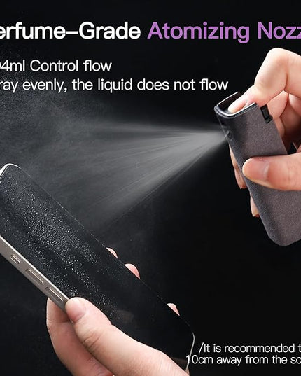 Touchscreen Screen Cleaner Kit 2 Pcs, Phone, Tablet and Car Screen Cleaner, Two in One Spray and Microfiber Cloth(2 Pack Grey)