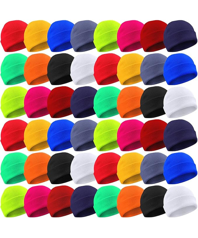 Yahenda 48 Pack Knit Beanies Hats Winter Beanie Hats Warm Knitted Cuffed Skull Cozy Cap for Men Women Unisex