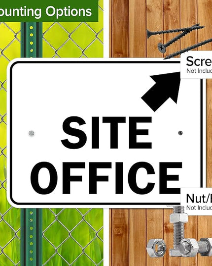 Site Office Up Right Arrow Sign, 18x24 Inches, Rust Free .063 Aluminum, Fade Resistant, Made in USA by My Sign Center