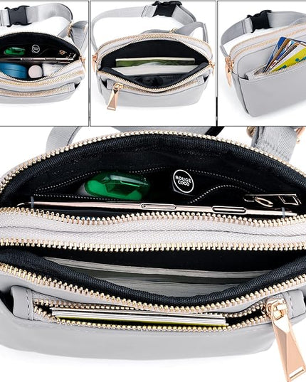 UTO Fanny Pack for Women Crossbody Trendy Fashion Belt Purse Chest Waist Hip Bumbag for Outdoor Shopping Travel Hiking