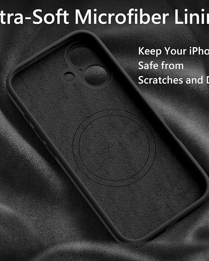 FireNova Magnetic for iPhone 17 Case, Compatible with MagSafe, [Integrated Silicone Camera Control Button] [Camera Protection] Anti-Scratch Microfiber Lining Phone Case, 6.3", Black